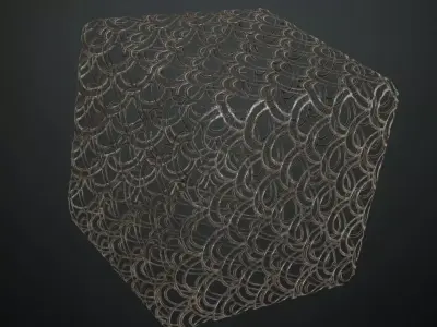 Rusty Fish Metal Grill Transparent PBR Seamless Texture