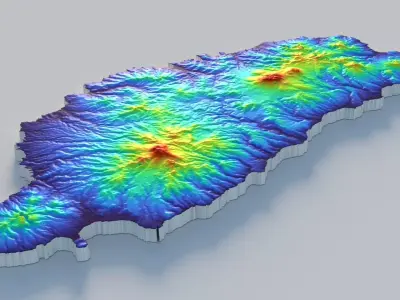Dominica Country Terrain 3D model
