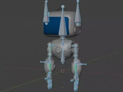 Cute Robot H-74 Yellow 3D model