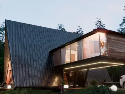 Three story A - Frame house 3ds max file 2018 2019 2020 2021 3D model