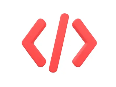 Coding Symbol v1 004 Low-poly 3D model