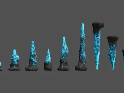 Stalagmite Set - Energy 3D model