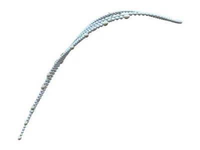 Modern White Pearl Bids Necklace Low-poly 3D model