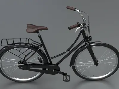  Realistic 3D Model of Dutch City Bicycle PBR Textured 