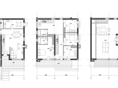 Contemporary 4-Bedroom Two-Storey House with Attic 3D model