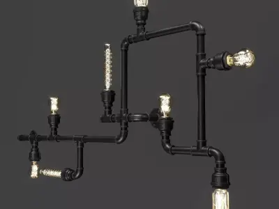 Ideal Lux Plumber PL8 Nero 3D model