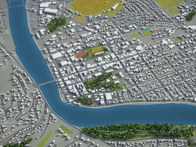 Whanganui  Low-poly 3D model