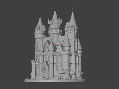 Wizard Fantasy Castle Inspired by Harry Potter 3D print model