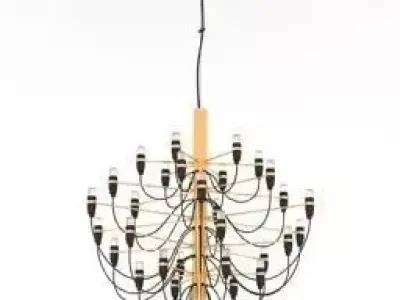 Lamp chandelier made of gold 3D model