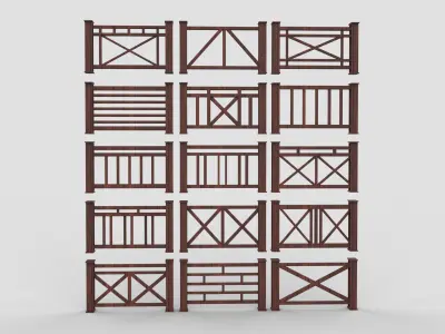 wooden fence 3D model