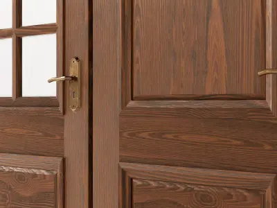 Rustic Wooden Doors - Game Ready Low-poly 3D model
