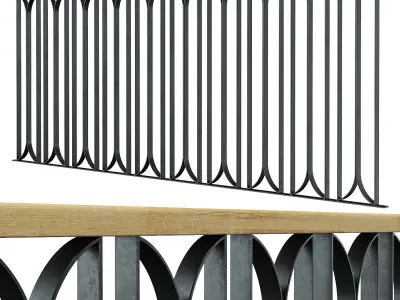 Set of modern railings 2 3D model