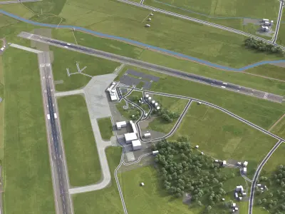 Vaasa - 3D Airport Low-poly 3D model
