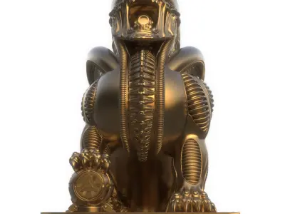 Cyberpunk lion  Alien - shaped Lion Anomalous Lion Alien 3D model