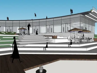 office building landscape 3d sketchup model 3D model