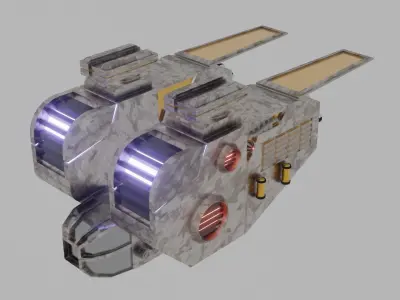 LowPoly SciFi SpaceShip Low-poly 3D model