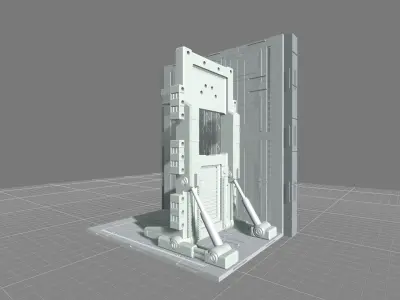 MHB08OF-Classic Mech Hangar Platform Deck Fixture 3D print model