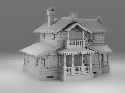 Carved house 3D print model