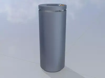 Round metal litter bin with ashtray gray 840x325 Low-poly 3D model