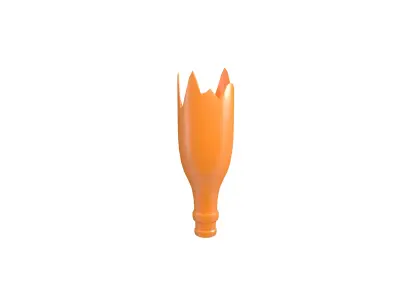 Broken Bottle v1 003 Low-poly 3D model