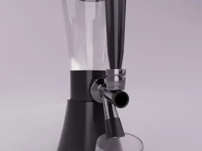 Simpel Beverage Tower and Glass 3D model