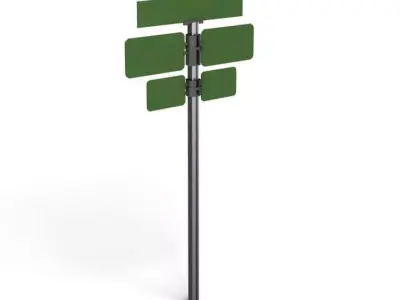 Green Street Sign 3D model