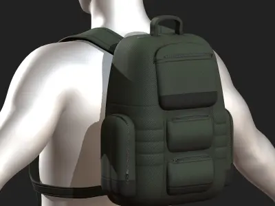 Backpack bag baggage Color 3d low poly Low-poly  Low-poly 3D model