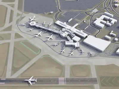 El Paso - Airport - ELP Low-poly 3D model