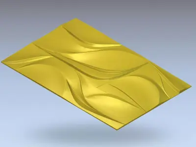 Modern Abstract Relief Panel Wall Decor Set STL Mural CNC 371  3D model