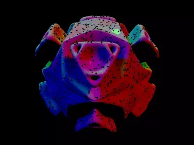 Abstract Blender model for sci-fi Low-poly 3D model