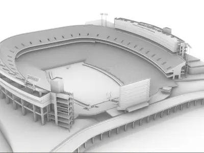 Sanford Stadium Georgia USA Low-poly 3D model