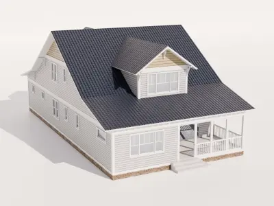 Craftsman Style House Low-poly 3D model