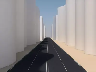 Futuristic Highway Low-poly 3D model