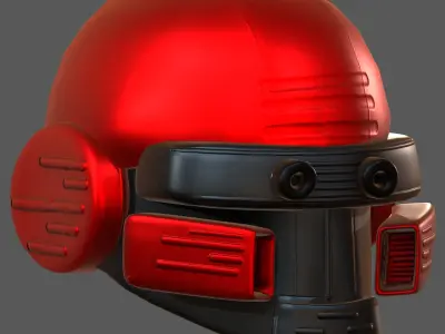 Gas mask helmet 3d model scifi Low-poly  Low-poly 3D model