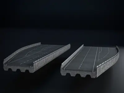 HIGHWAY AND ROAD SET ESSENTIAL PACK Low-poly 3D model