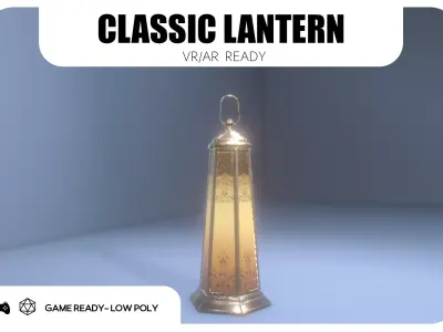 Classic Lantern - Game Ready Low-poly 3D model