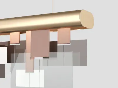 Turri Eclipse Linear Chandelier 3D model