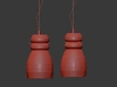 Untitled three glass pendant lights hanging 3D model