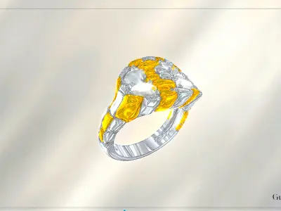 Luminous Harmony Diamond Ring Low-poly 3D model