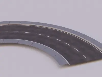 Modular Roads - Low Poly PBR Low-poly 3D model