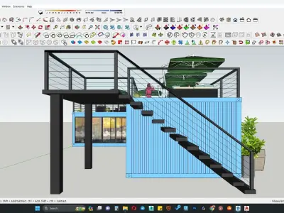 Container restaurant 3d model 3D model