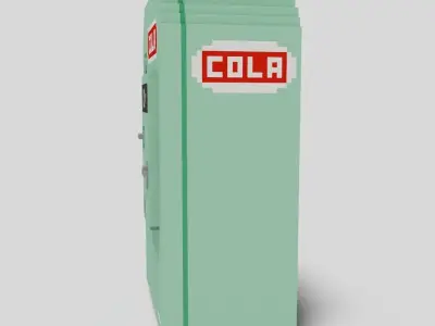 Voxel Vintage Retro 1950s Cola Vending Machine Low-poly 3D model