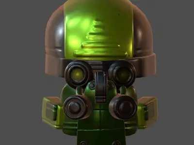 Gas mask helmet 3d model scifi Low-poly  3D model 2
