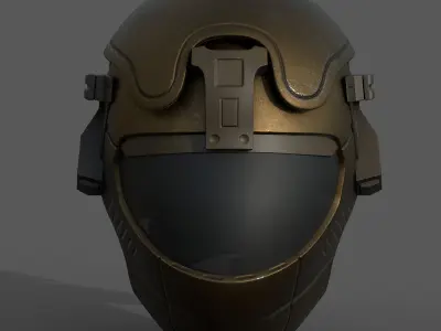 Helmet scifi military combat 3d futuristic technology space  Low-poly 3D model