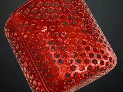 Red Metal Grill Transparent PBR Seamless Texture