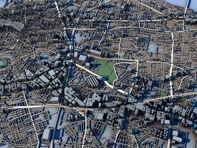 Cityscape Surat India 3D model