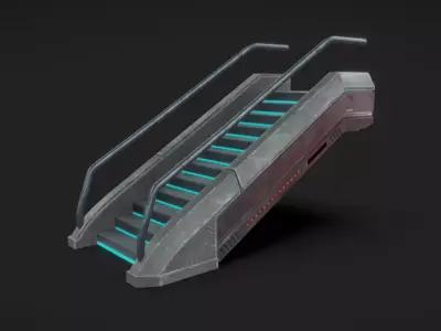 SciFi Stairs Low-poly 3D model