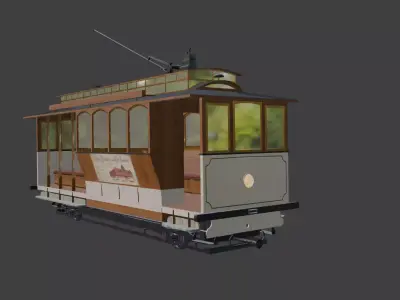 Tram vintage single one 3D model