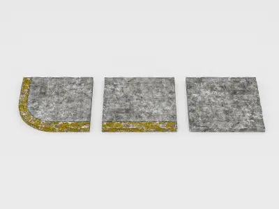 Modular Concrete Street Slabs Low-poly 3D model