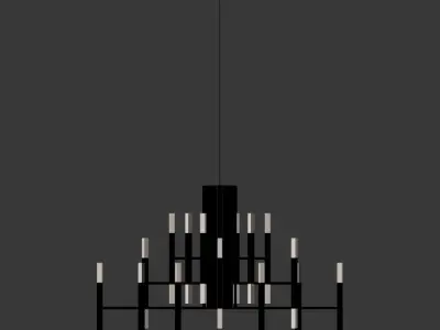 The Light LED Chandelier BlackandGold 3D model